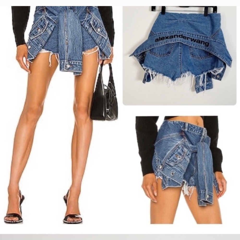 Alexander Wang Denim Hybrid Jacket Shorts size 28